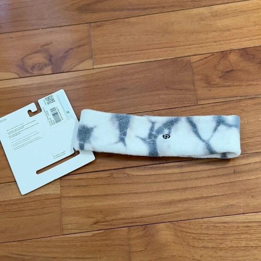 Unisex Lululemon Cotton Terry Sweatband Headband Rhino Grey One Size Sporty